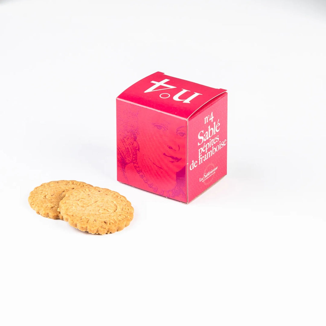 Biscuits sablés aux pépites de framboise – mini cube 35 g