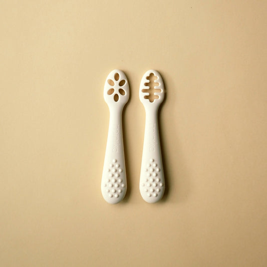 Cuillères d’apprentissage coquillage - lot de 2